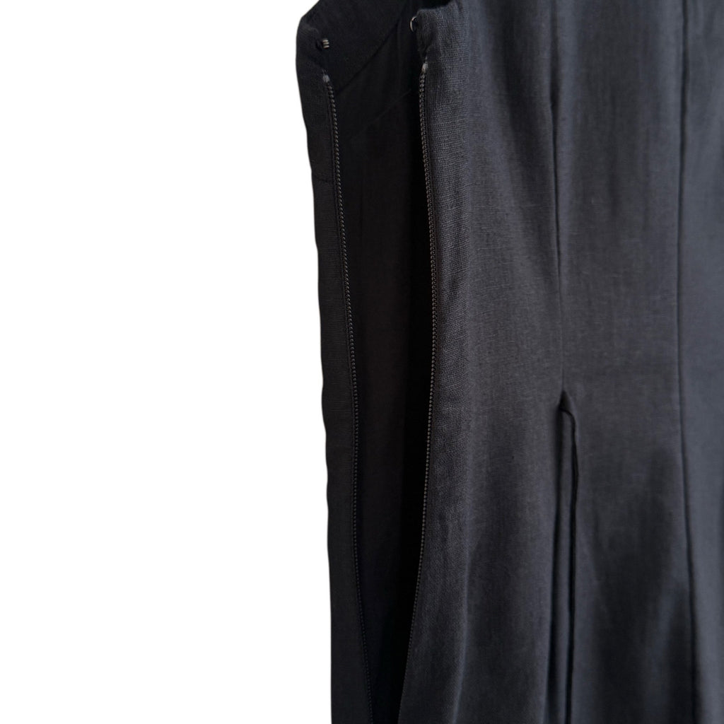 NWT Abercrombie & Fitch Black Linen Blend Sleeveless Wrap Mini Dress Petite Small