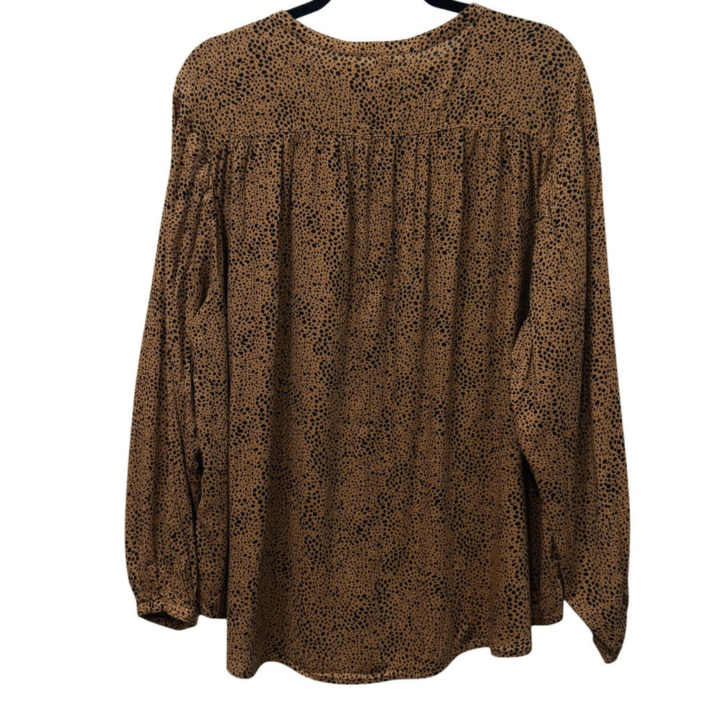 Old Navy Animal Print Long Sleeve Button-Front Blouse XL
