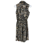 Millenium Tropical Leaf Print Sleeveless Shirt Dress