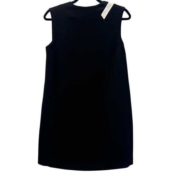 rag & bone Black Sleeveless Shift Dress Contrast White V-Neck Pockets Size 2