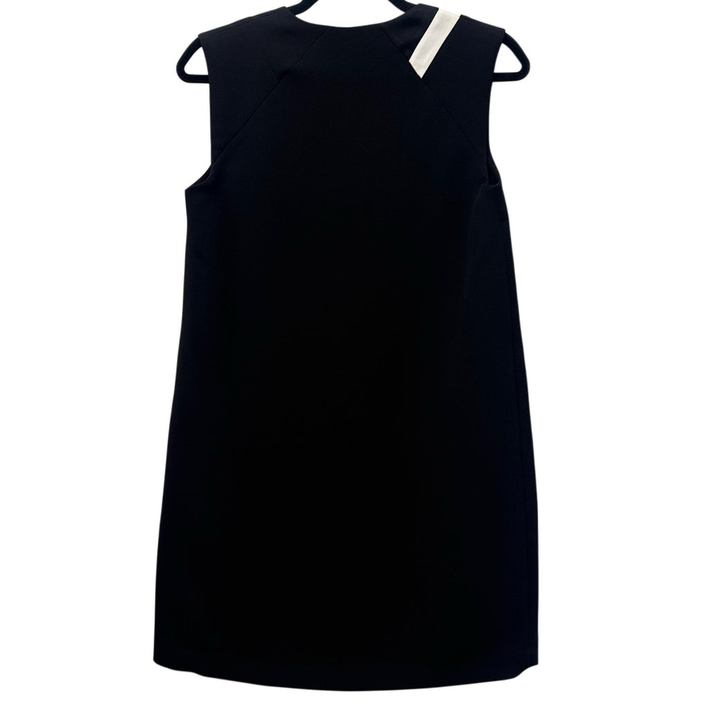 rag & bone Black Sleeveless Shift Dress Contrast White V-Neck Pockets Size 2