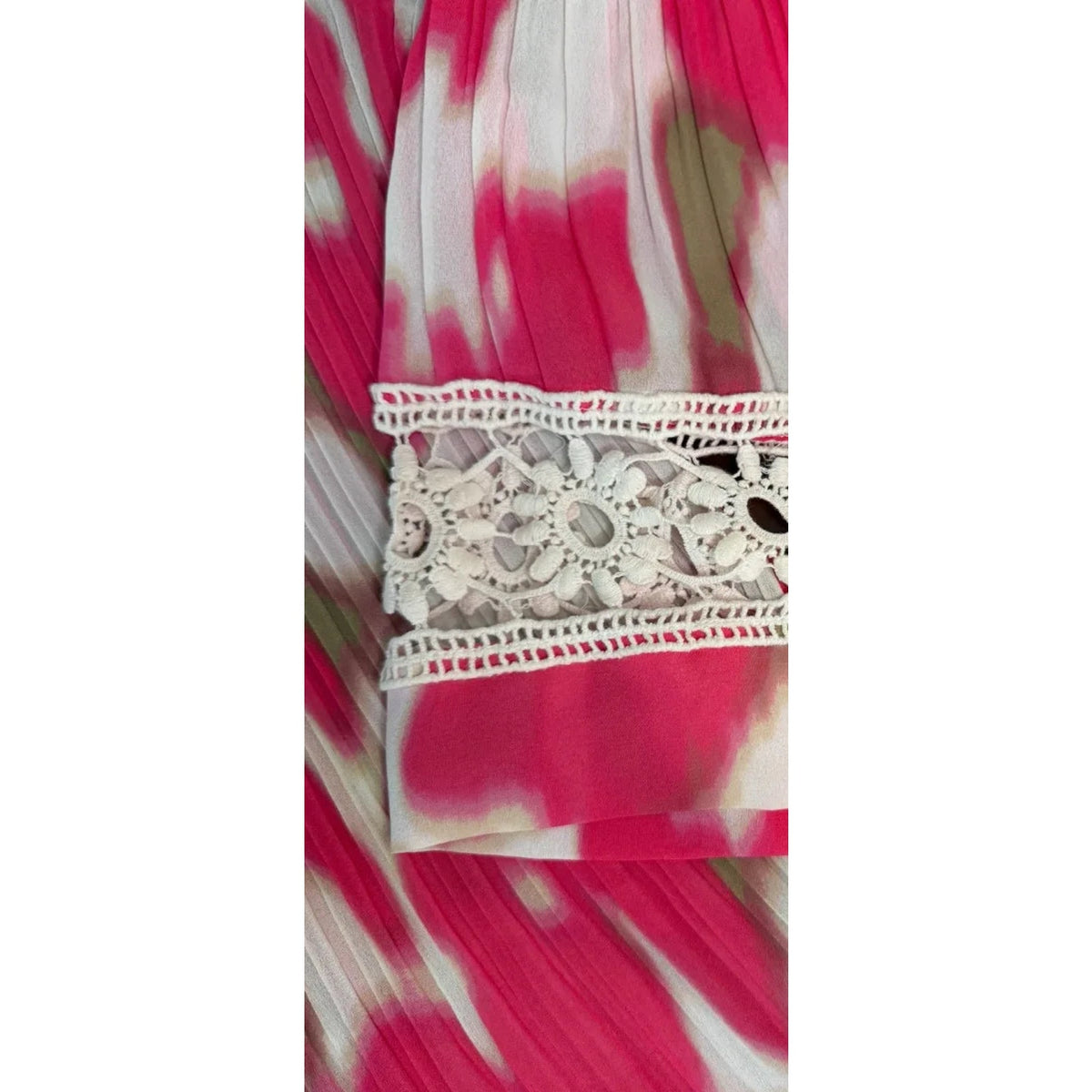 Alfani Pleated Abstract Print Tunic Top Pink