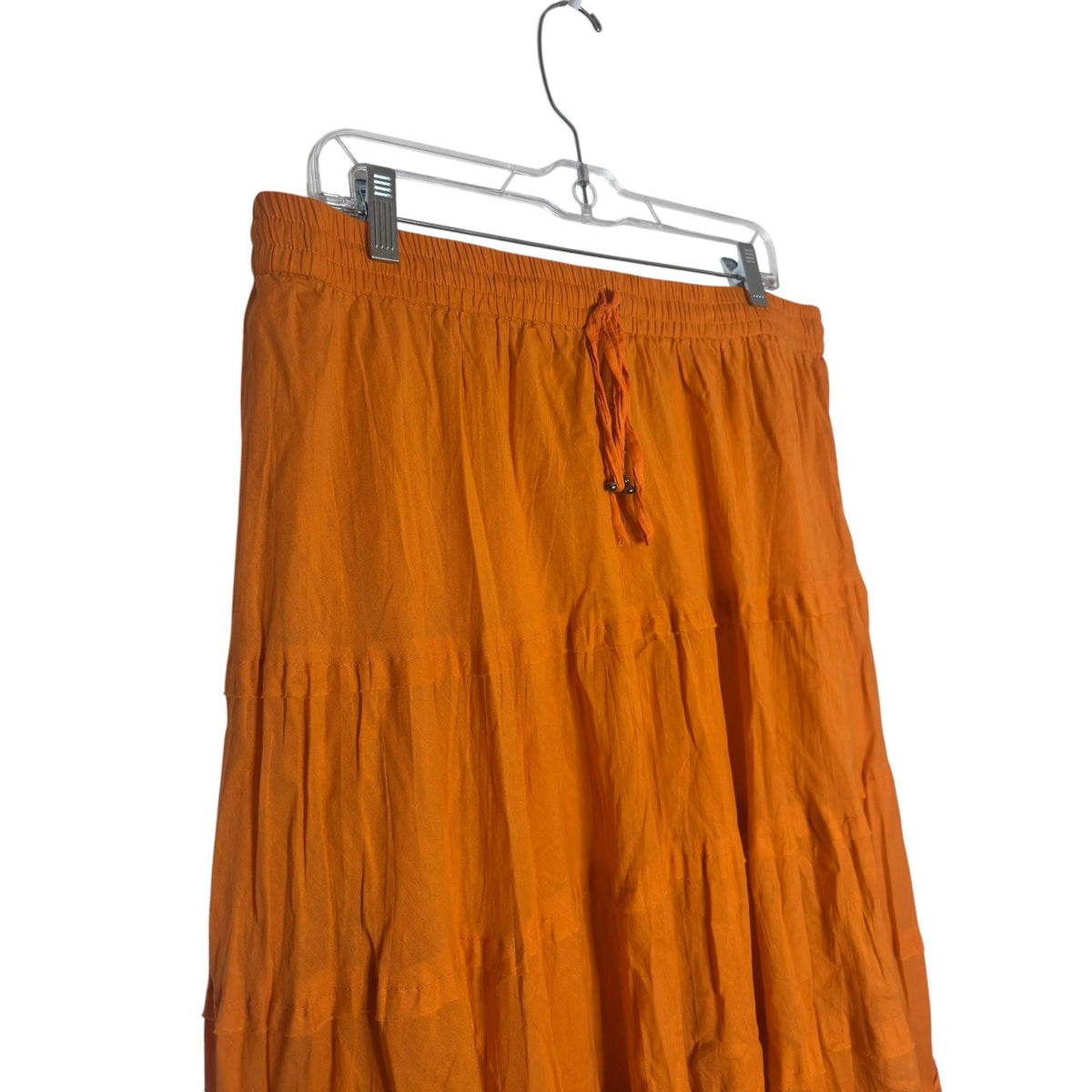 Ashley Stewart Orange Tiered Maxi Skirt Plus Size 14/16