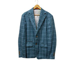 100% Linen Windowpane Check Sport Coat Size 40R