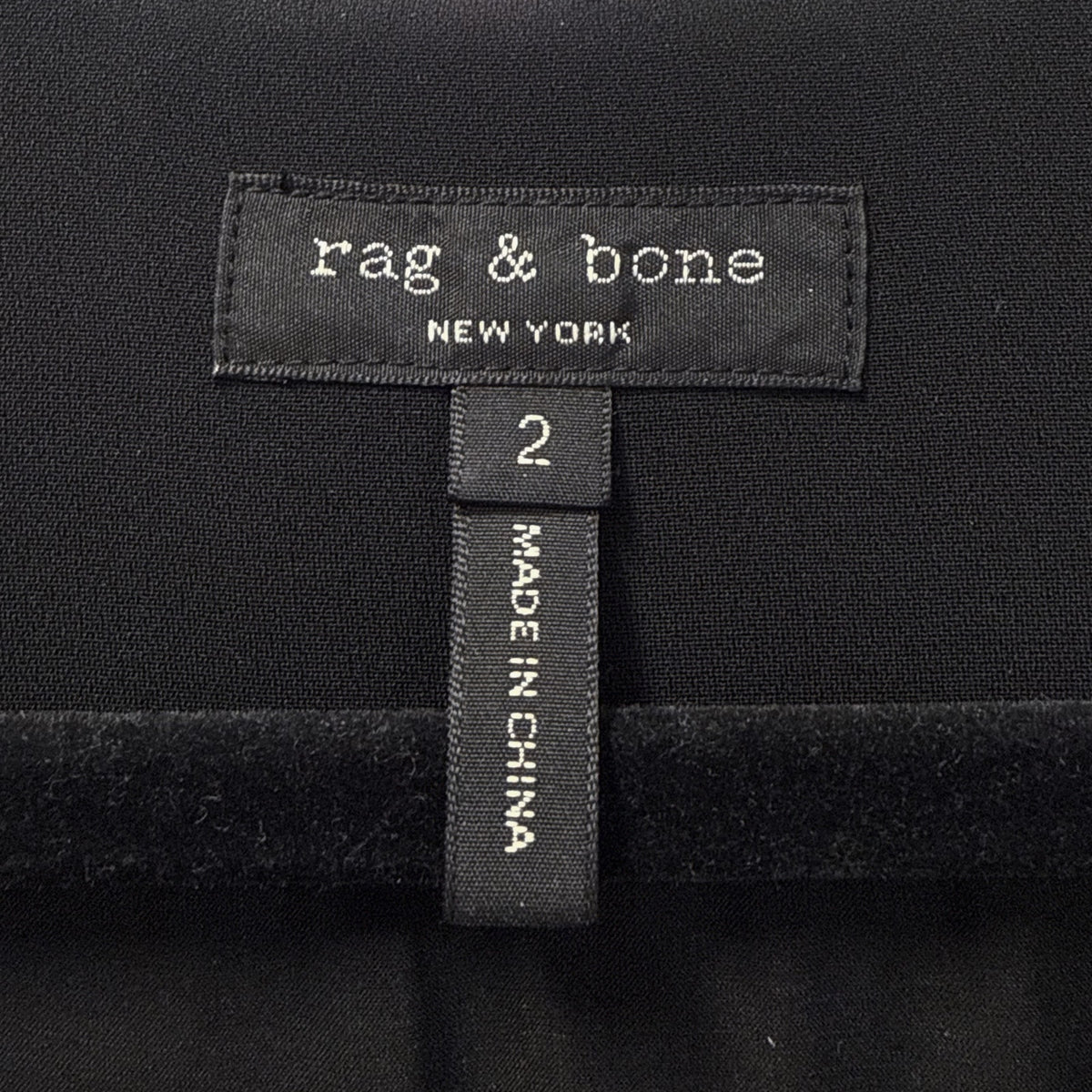 rag & bone Black Sleeveless Shift Dress Contrast White V-Neck Pockets Size 2