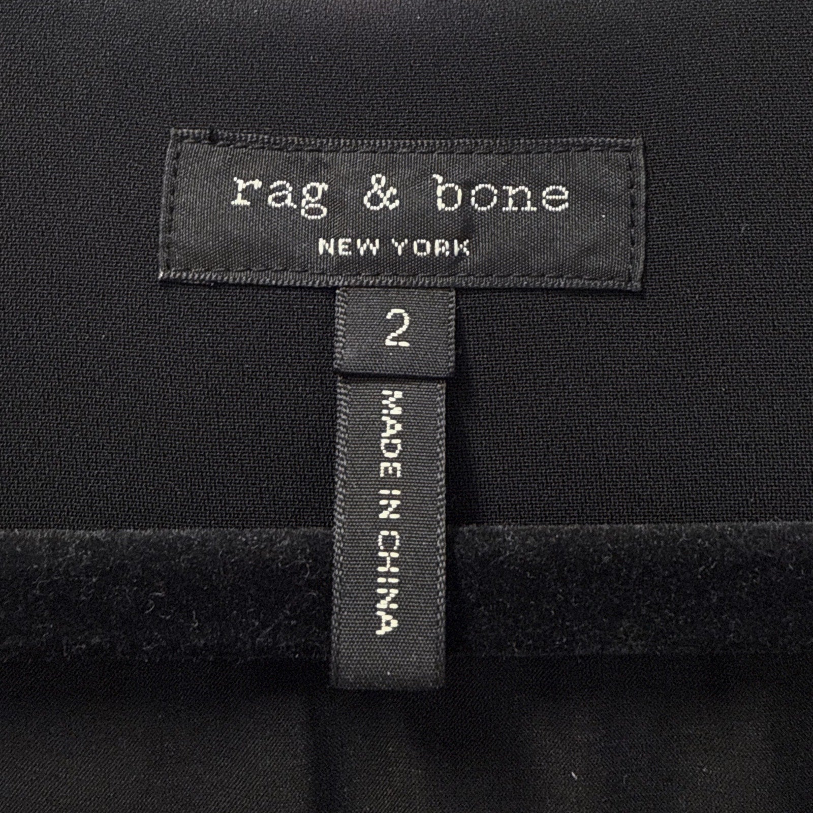 rag & bone Black Sleeveless Shift Dress Contrast White V-Neck Pockets Size 2