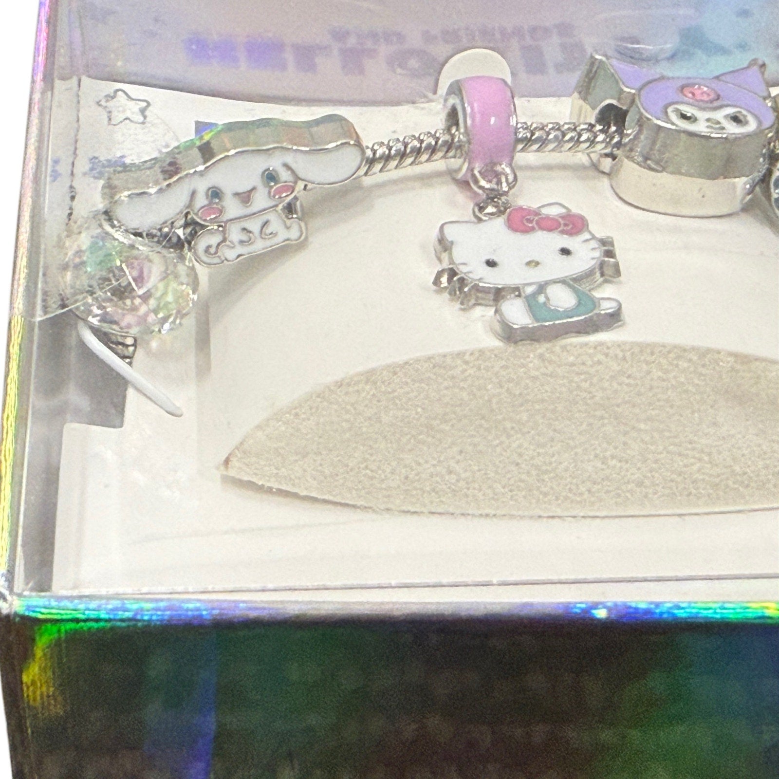 Sanrio Hello Kitty & Friends Charm Bracelet Set Silver Pink