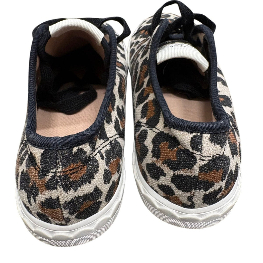 Kate Spade New York Leopard Print Canvas Lace-Up Sneakers Size 7