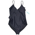 Tempotrek Black Ruffle V-Neck One-Piece Swimsuit M