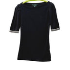 Ralph Lauren Boat Neck Puff Sleeve Top Black XS