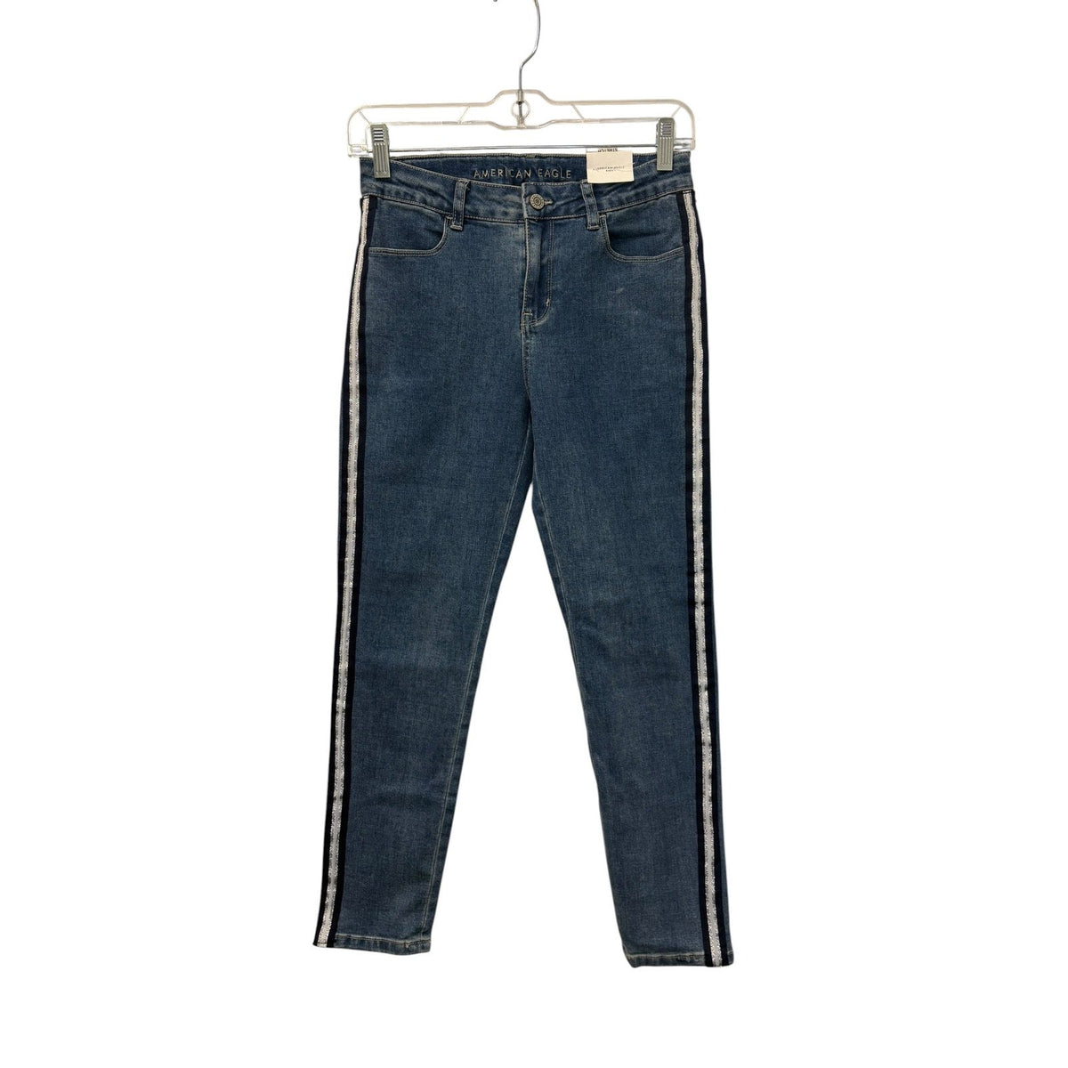 American Eagle Kids Skinny Jeans Medium Blue Side Stripe