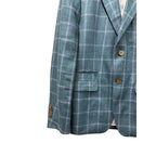 100% Linen Windowpane Check Sport Coat Size 40R
