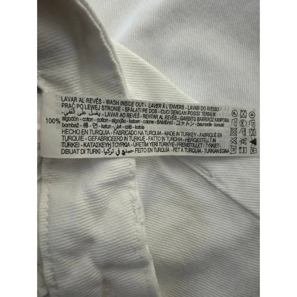 ZARA Wide Leg White Denim Jeans High Rise