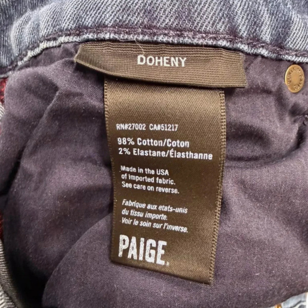 Paige Doheny Straight Leg Jeans Medium Blue