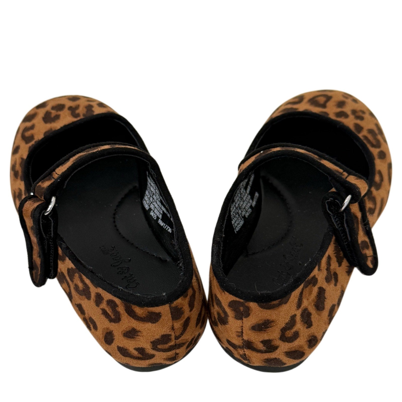 Leopard Print Mary Jane Ballet Flats Brown Black Size 8