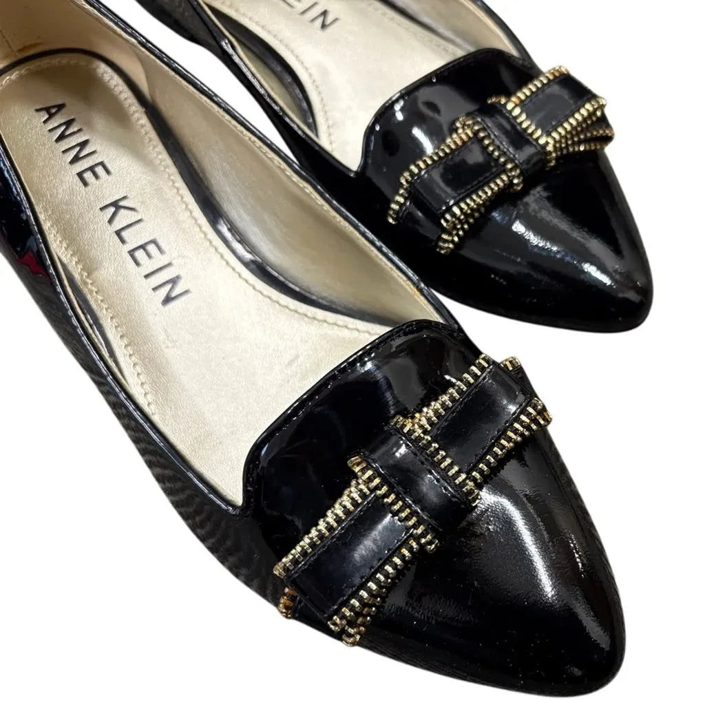 Anne Klein Akkeana Patent Leather Pointed Toe Flats