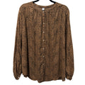 Old Navy Animal Print Long Sleeve Button-Front Blouse XL