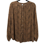 Old Navy Animal Print Long Sleeve Button-Front Blouse XL