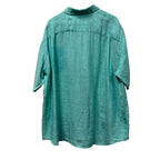 Jos. A. Bank 100% Linen Short-Sleeve Button-Up Shirt Teal