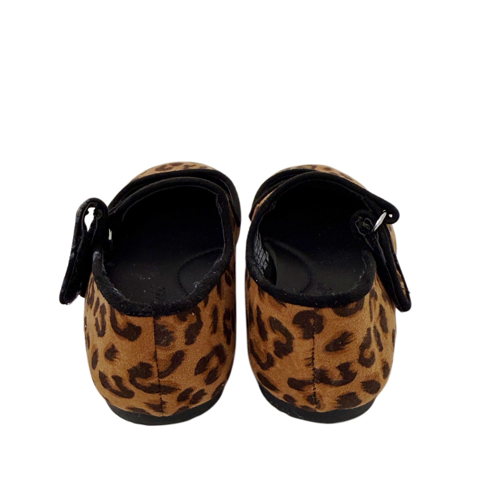 Leopard Print Mary Jane Ballet Flats Brown Black Size 8