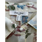 Haver & Blair Floral Satin Button-Down Blouse Cream