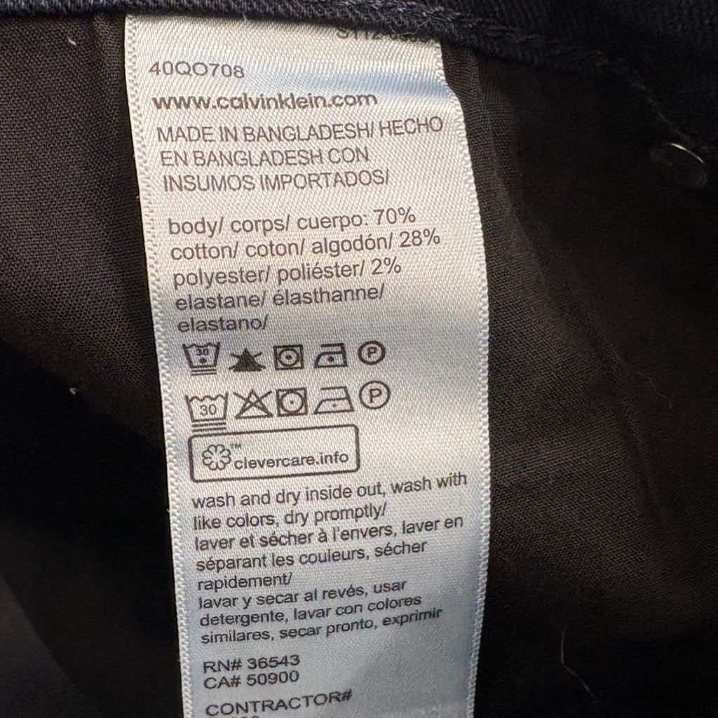 NEW Calvin Klein Vintage CK Navy Slim Straight Jeans Size 30x30L