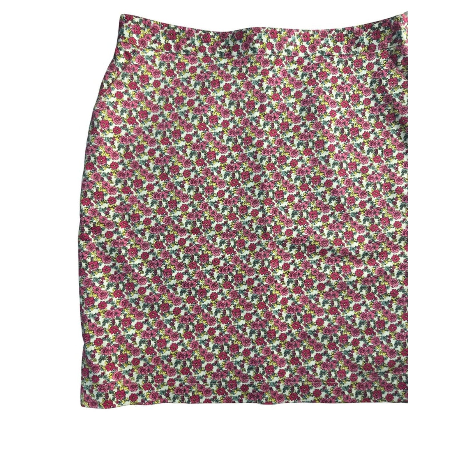 Brooks Brothers Ditsy Floral Linen Blend Pencil Skirt White