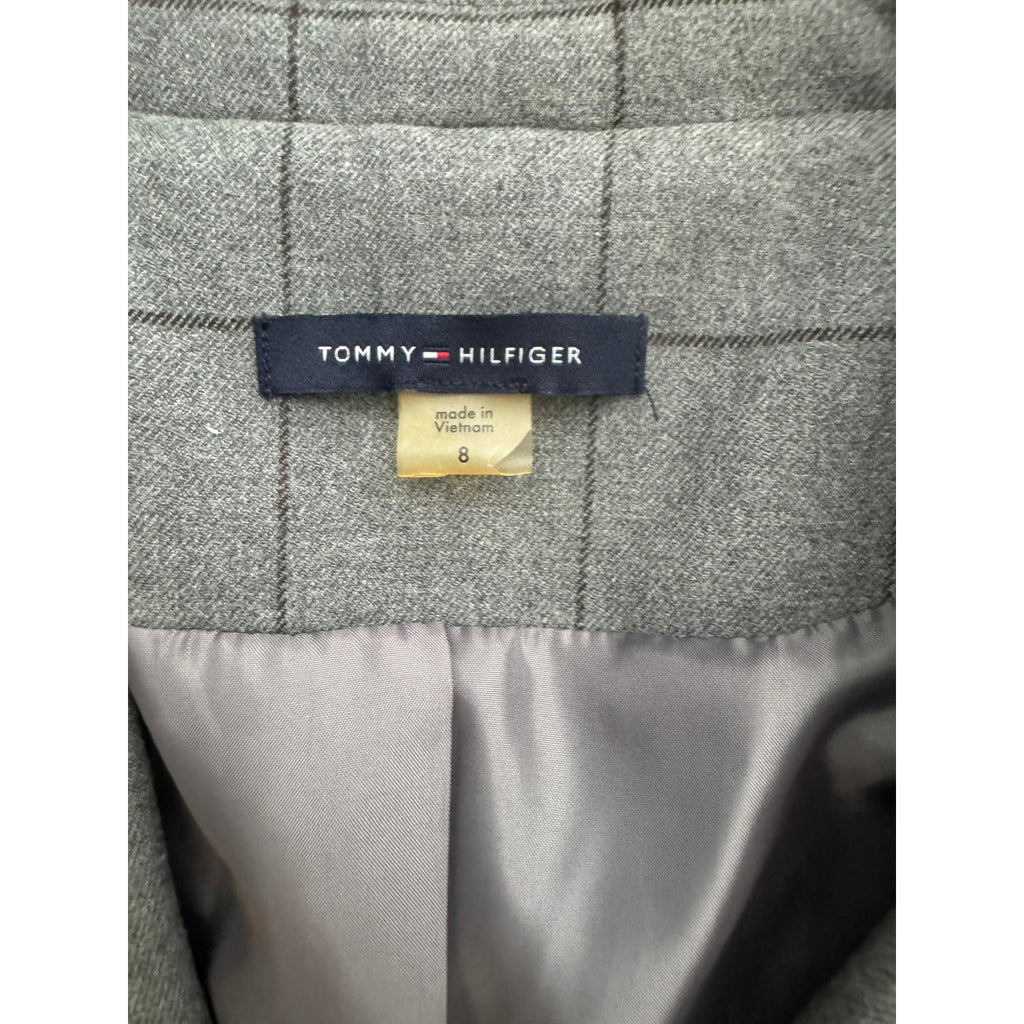 Tommy Hilfiger Grey Windowpane Plaid Blazer