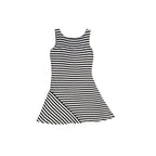 Calvin Klein Black & White Stripe Sleeveless Skater Dress