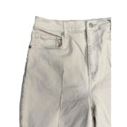 Cream Wide-Leg Denim Jeans Paneled Seams