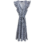 Tommy Hilfiger Floral Ruffle Sleeve Midi Wrap Dress