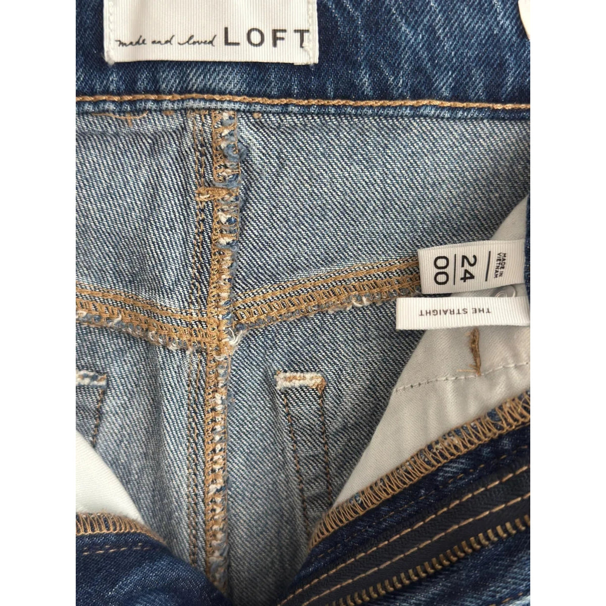LOFT The Straight High Rise Medium Wash Jeans