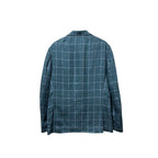 100% Linen Windowpane Check Sport Coat Size 40R