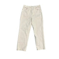 Cream Wide-Leg Denim Jeans Paneled Seams
