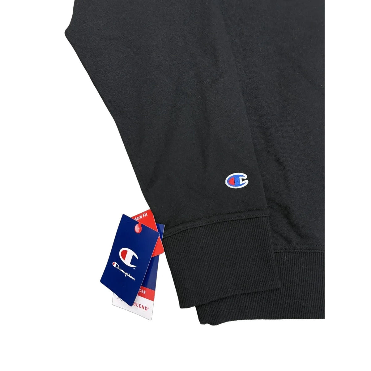 Champion Powerblend Script Logo Pullover Hoodie Black