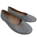 De Blossom Collection Silver Rhinestone Ballet Flats Women Size 7.5 Sparkly Slip-On
