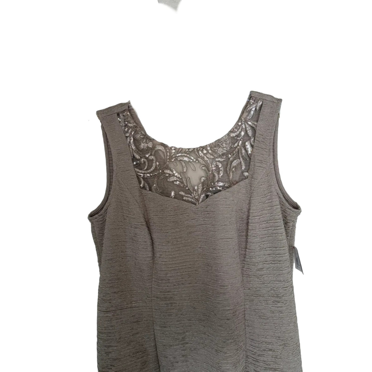 Brianna Milay Sequin Embroidered Two-Piece Dress Set Taupe
