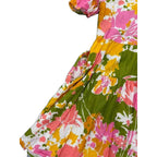 Julie Brown New York Floral Tiered Puff Sleeve Mini Dress with Pockets