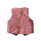 Casual Corner Denim Gingham Embroidered Garden Vest