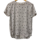 Loft woman's xs white blouse with black flower details