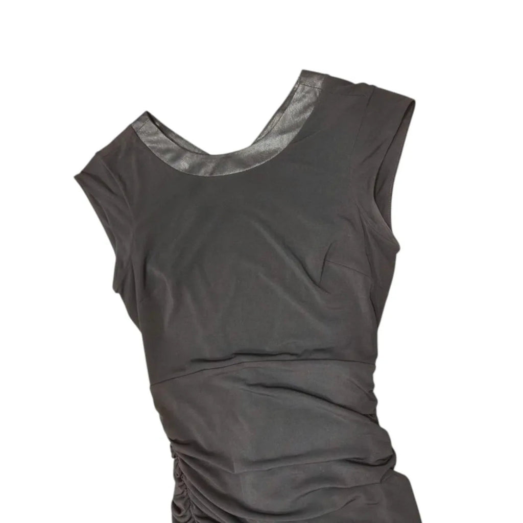 BCBGeneration Ruched Bodycon Dress Satin Cross-Back