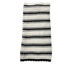 Cream & Black Striped Crochet Knit Midi Skirt M