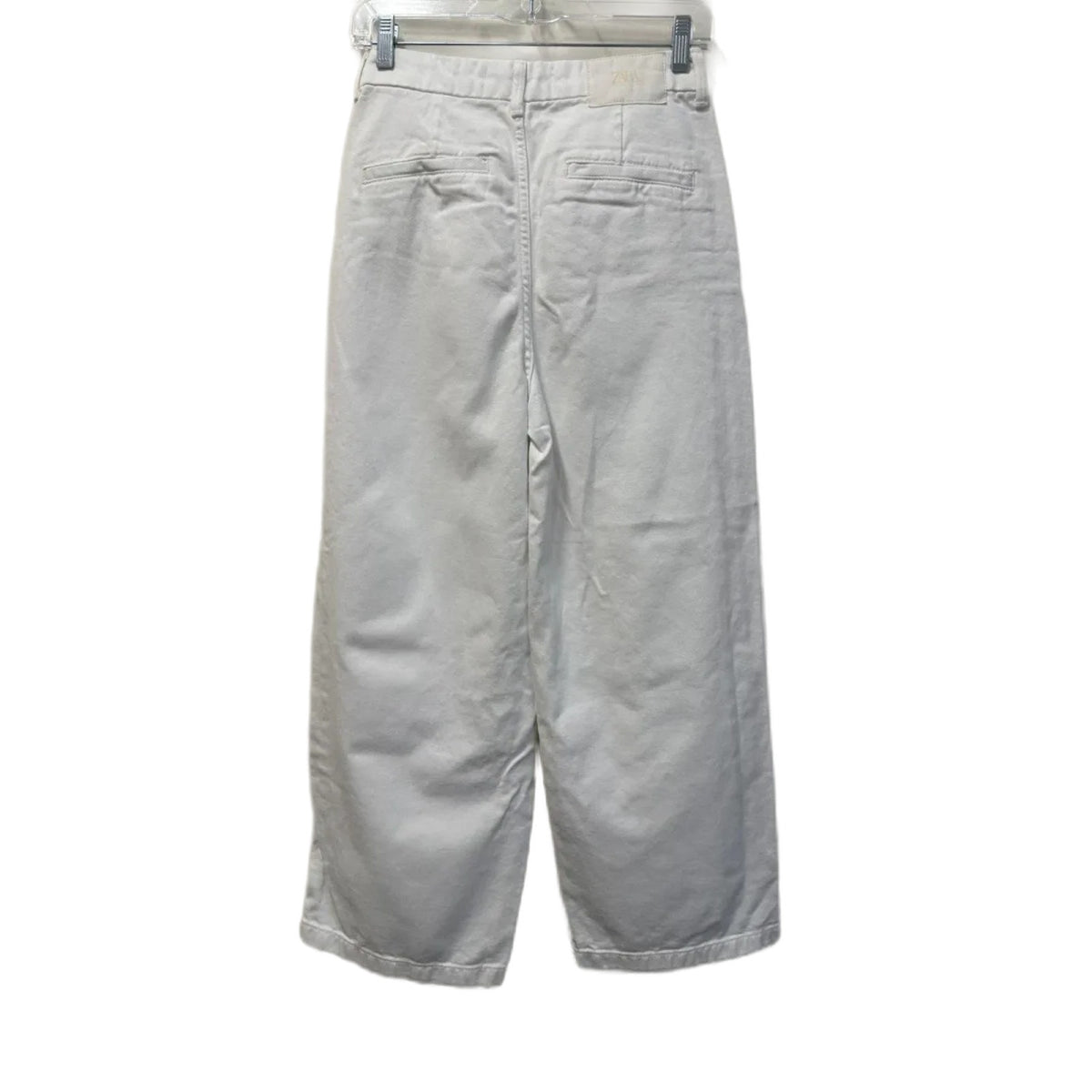 ZARA Wide Leg White Denim Jeans High Rise