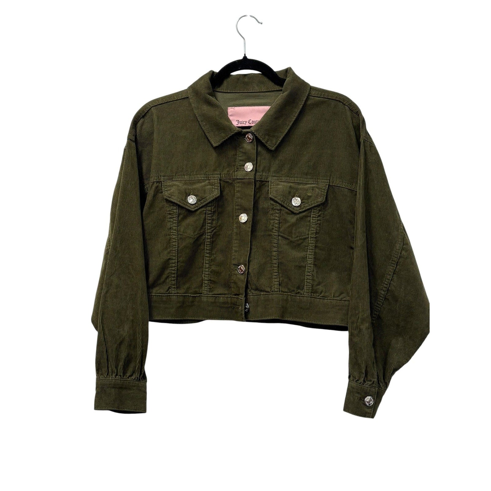 Juicy Couture Cropped Corduroy Jacket Olive Green