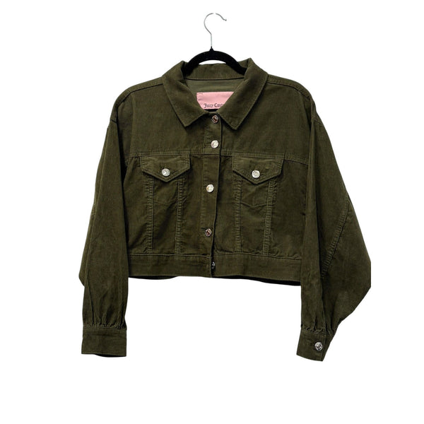 Juicy Couture Cropped Corduroy Jacket Olive Green