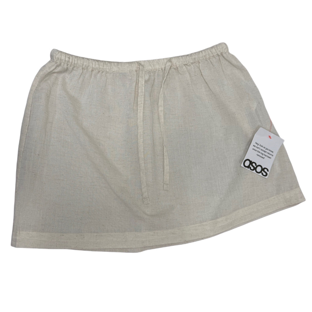 Asos cotton beige mini skirt in size 4 for women