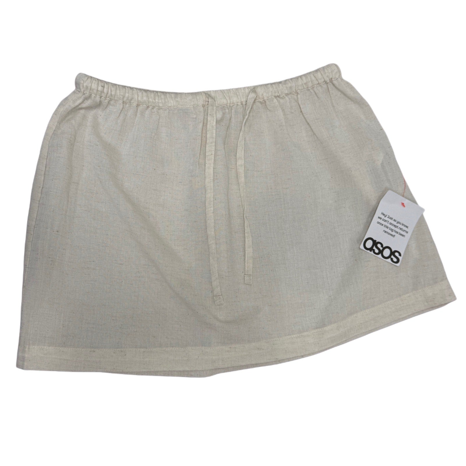 Asos cotton beige mini skirt in size 4 for women