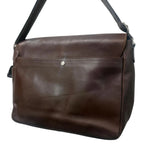Rossi & Caruso Leather Messenger Bag Brown - back