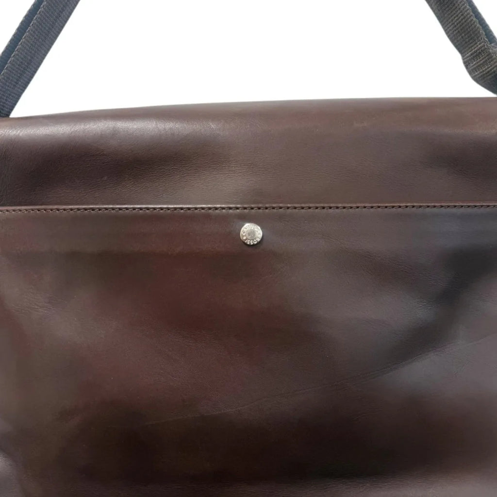 Rossi & Caruso Leather Messenger Bag Brown - front