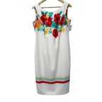 Maya Brooke Floral Sheath Dress with Red Bolero Jacket Set - front